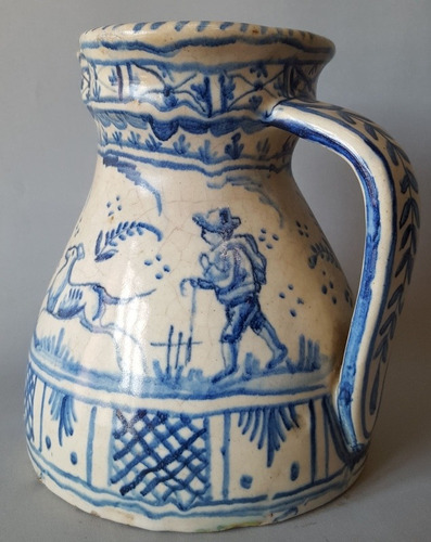 Imagen 5 de 9 de Antigua Jarra Cerámica Estilo Talavera. 7o 2311