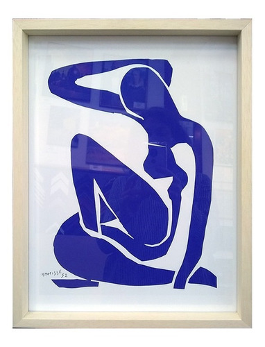 Cuadro Desnudo Azul Matisse Marco Vidrio Calidad 50x63 Myc