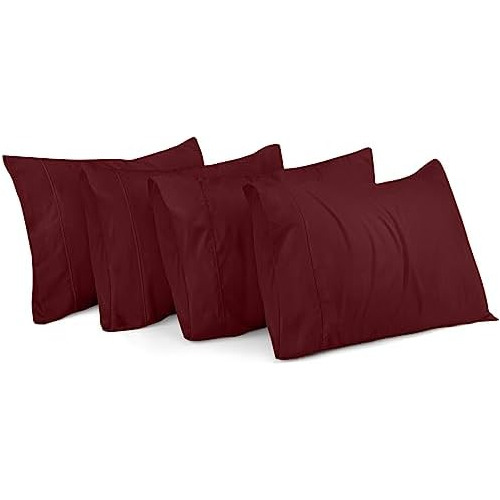 Fundas De Almohada Queen 4 Pack Cierre Tipo Sobre Suave...