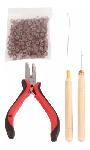 Agujas Para Extensiones De Cabello, 4 Unidades, Alicates Par