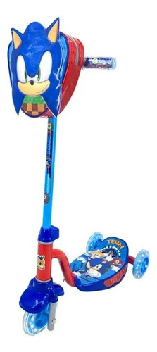 Scooter Apache De Sonic Con Luces Y Altura Ajustable Color Azul