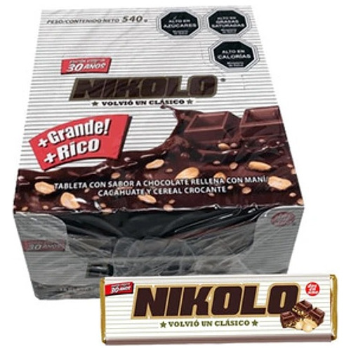 Chocolate Nikolo Arcor (contiene 20 Unidades)