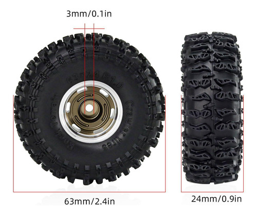 4 Ruedas Y Neumáticos Para Coche Rc De 1,0\ Marrón