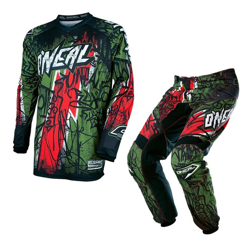 Conjunto Motocross O´neal Element Mx Jersey + Pant Vandal 