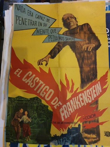 1 Antiguo Afiche De Cine El Castigo De Frankestein 683