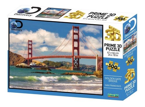 Puzzle Prime 3d Golden Gate San Francisco 500 Pzs Mt3 10169