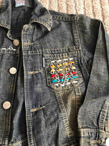 Conjunto Jeans Preto De Calça E Jaqueta Tamanho 4 (Usado)