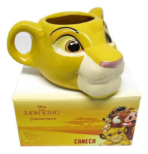 Imagem 5 de 6 de Caneca 350ml Divertida 3d Simba Rei Leão - Original Disney