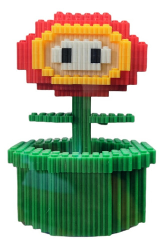 Mini Bloques Diseño Flor De Fuego Mario Bros