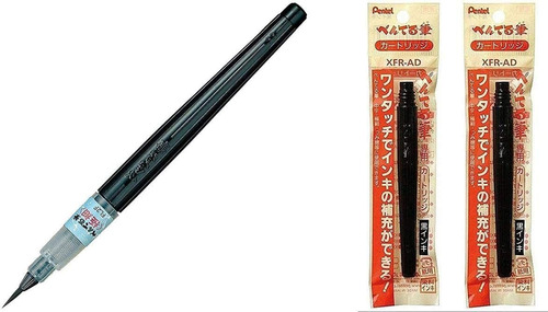 Pentel Fude Brush Pen Extra Fine (xfl2f) + 2 Cartuchos 