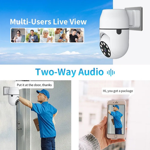 Imagen 5 de 9 de Fralugio Camara Seguridad Wifi Ptz 1080p 360° Nocturna Plug