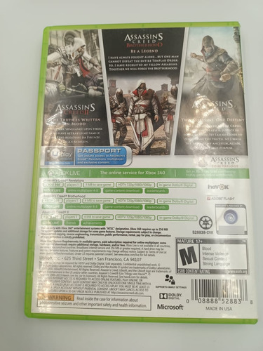 Assassin's Creed Ezio Trilogy En Español | Xbox 360 (Reacondicionado)