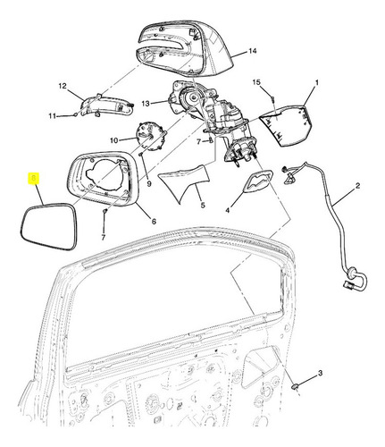 Espejo Retrovisor Exterior C/ Vidrio Izq Trax 1.8l 2015