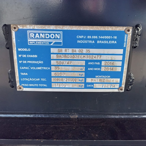 Carreta Caçamba Basculante Randon 35m 2014