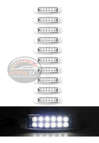 Pack X10 Luces Led Laterales Trocha 12v 24v Para Camion 