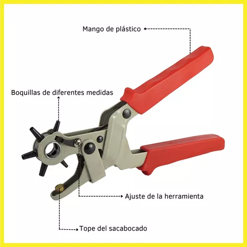 Pinza Sacabocado Profesional Para Perforar Cuero Plástico.