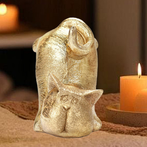 Estatua De Gato Figurina De Animales Fun Estilo C