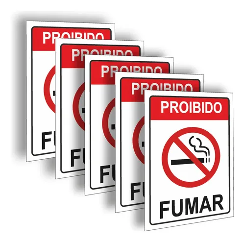 Placa Proibido Fumar 5 Unidades - Lei Federal - Plaquinhas