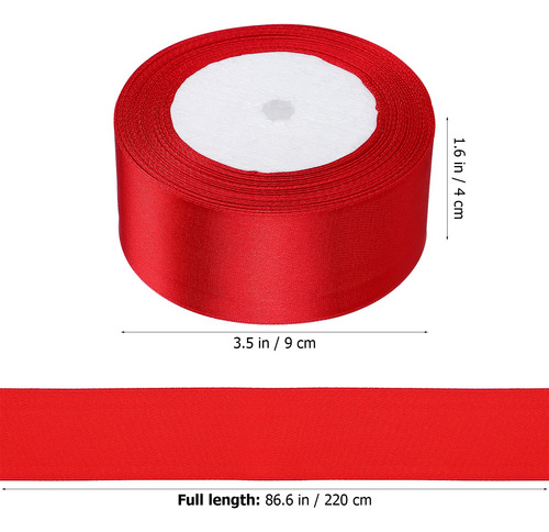 3 Rollo De Listón Satinado 3.8cm 67.5 Metros