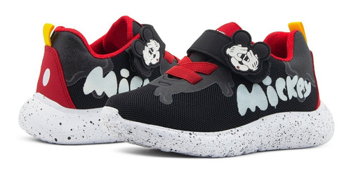 Tenis Casual Para Niño Disnye Mickey Mouse Negro 15-21