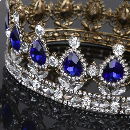 Tiaras De Diamantes De Imitación Rey Reina Corona Chapado En