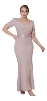 Comprar Vestido Longo Moda Evangelica Plus Size Em Alfaiataria Cinto