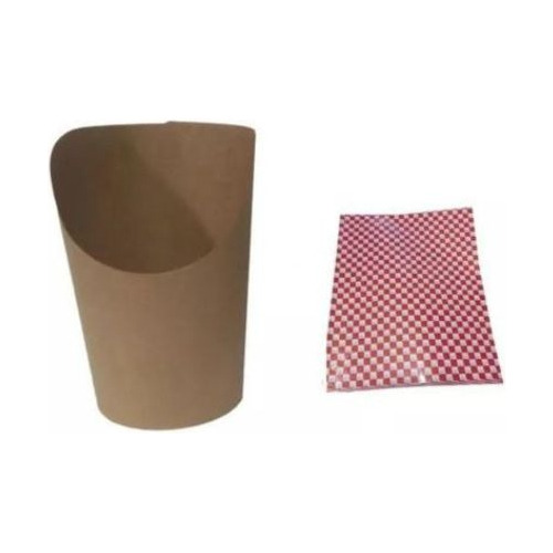 Porta Wraps Kraft 12 Oz + Papel Antigrasa (50 Unidades)