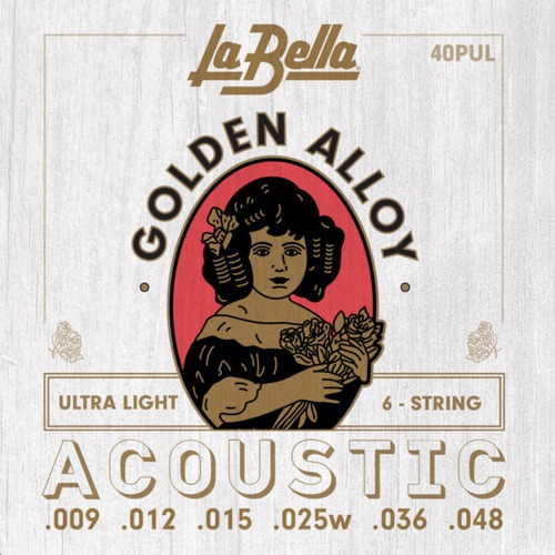 Cuerdas Golden Alloy 09-48 La Bella 40pul Para Acustica