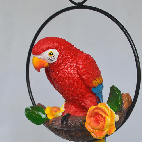 Percha De Estatua De Loro Artificial De Resina Colgante Una