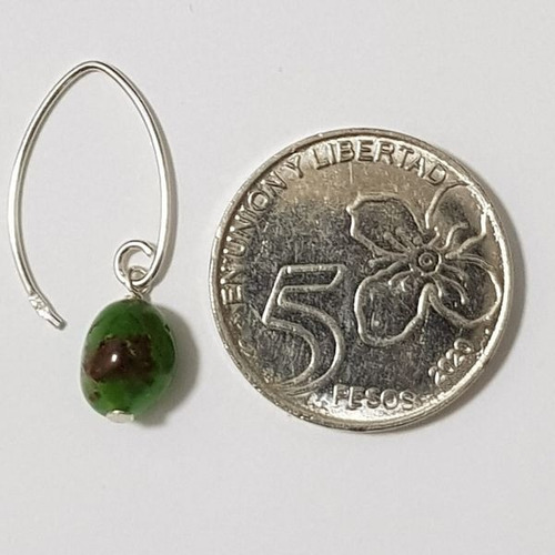 Aros Jade Australiano Natural Irregular Rolado  Plata925