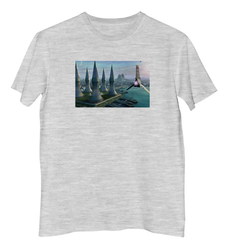 Remera Niño Ciudad Y Edificios Lago Y Nave M3