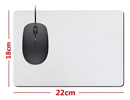 Kit 200 Mouse Pads Classico Branco Liso Em Neoprene 18x22cm.