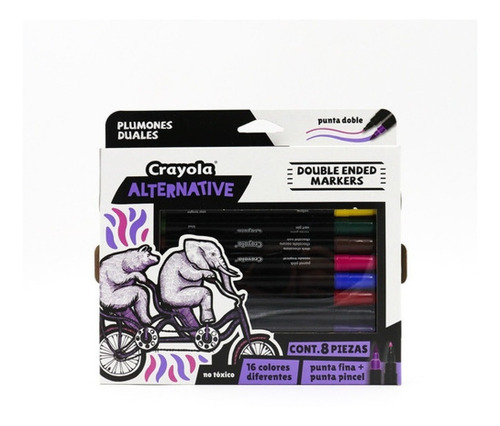Crayola Alternative Marcadores Dobles P. Fina +p. Pincel 8 P