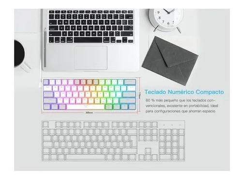 Teclado Gamer Redragon K617 Fizz Rgb White/grey