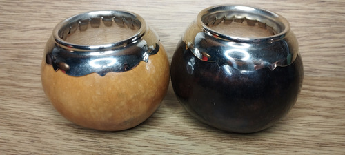 Mate De Calabaza Con Virola Labrada De Alpaca Negro