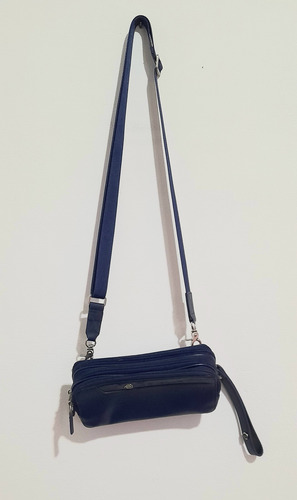 Cartera Piquadro De Mano Con Correa Regulable Azul Oscuro Lisa Níquel Azul Oscuro (Usado)