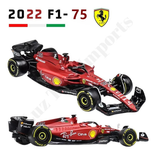 Miniatura F1 Ferrari F1-75 Leclerc #16 2022 1/43 Bburago