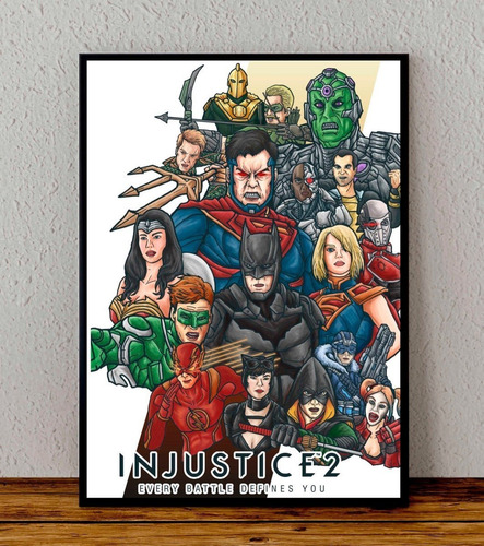 Cuadro 33x48 Poster Enmarcado Injustice 2 Videojuego