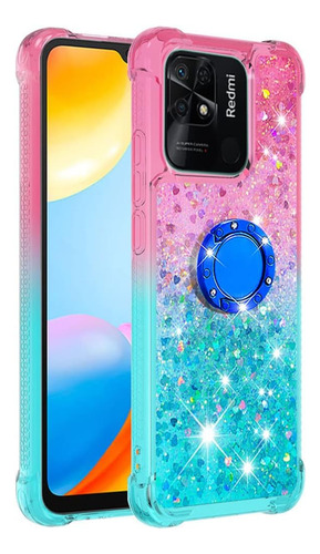 Funda Protectora De Tpu Para Xiaomi Redmi 10c Con Efecto Arena Movediza Brillante Con Efecto Arena Movediza Con Funda Protectora En Cuatro Esquinas
