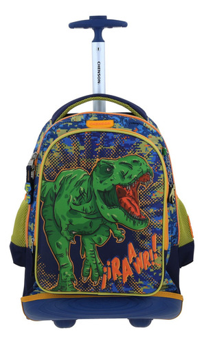 Mochila Grande Con Ruedas Y Luces Led Chenson Dinosaurio T-rex Korav