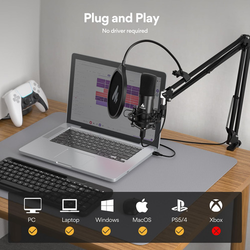 Kit De Micrófono Usb Maono Au-a04 192 Khz Mmg