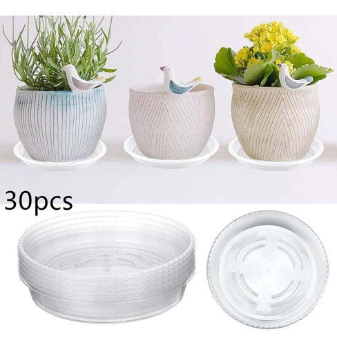 30 Platillos Para Macetas De Flores, Base Transparente 15cm