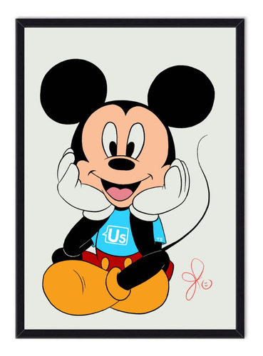 Cuadro Decorativo Mickey Mouse Póster Enmarcado 