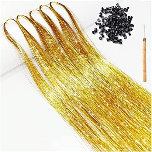 Sedfzo 47 Inch Hair Tinsel Glitter Extensiones Kit - 963gr