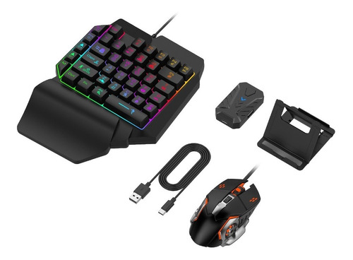 Combo Mouse Y Mini Teclado Rgb Para Celular Tu Lugar Store