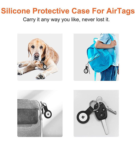 Imagen 6 de 7 de Funda De Silicona Compatible Con Airtag Con Funda