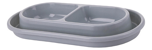 Juego De Tazones De Comida Y Agua, Platos De L Gris