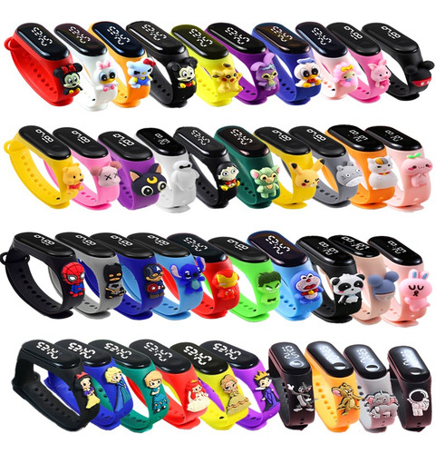 . 70 Piezas Reloj Infantil Led Pulsera Dibujos Animados