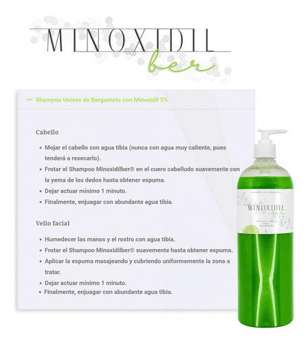 Tratamiento Con Jabón Y Shampoo Bergamota Con Minoxidil 5