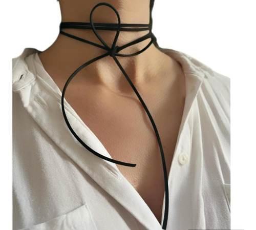 Choker Lazo X2 Gamuza Collar Gargantilla 